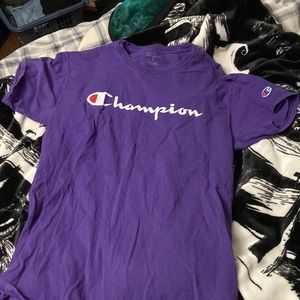 M champion purple T-shirt